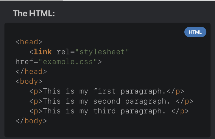 the html
